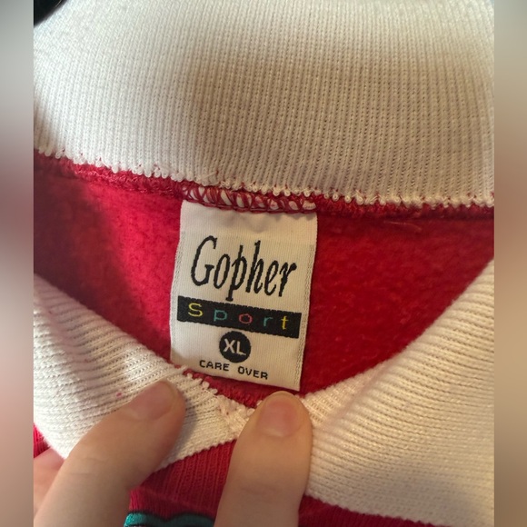 VINTAGE Gopher sport collared teddy bear sweatshirt - Picture 4 of 6